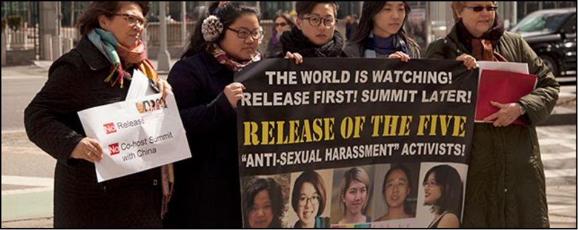 Global support for the Feminist Five detained by the government