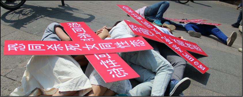 Flash mob performance of 'A Homophobe Killed the Lesbians'